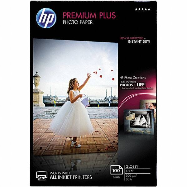 Hewlett-Packard - 4" x 6" White Photo Paper - Use with Inkjet Printers - Exact Industrial Supply