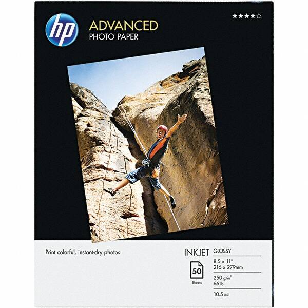 Hewlett-Packard - 8-1/2" x 11" White Photo Paper - Use with Inkjet Printers - Exact Industrial Supply