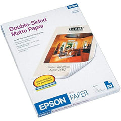 Epson - 8-1/2" x 11" Bright White Photo Paper - Use with Inkjet Printers - Exact Industrial Supply