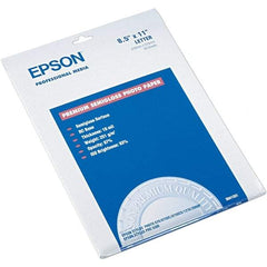 Epson - 8-1/2" x 11" White Photo Paper - Use with Inkjet Printers - Exact Industrial Supply