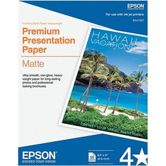 Epson - 8-1/2" x 11" Bright White Photo Paper - Use with Inkjet Printers - Exact Industrial Supply