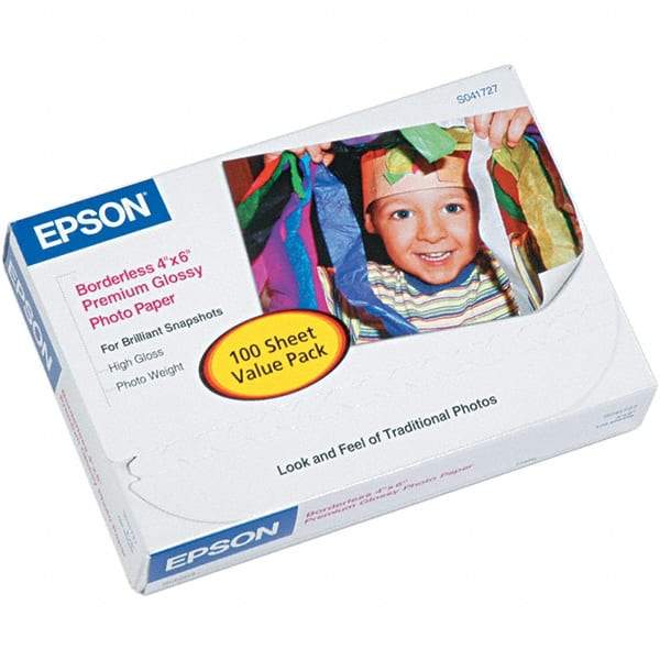 Epson - 4" x 6" White Photo Paper - Use with Inkjet Printers - Exact Industrial Supply