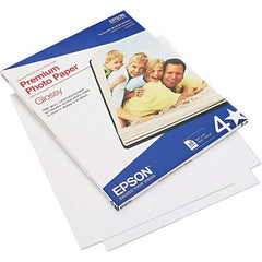 Epson - 8-1/2" x 11" Bright White Photo Paper - Use with Inkjet Printers - Exact Industrial Supply