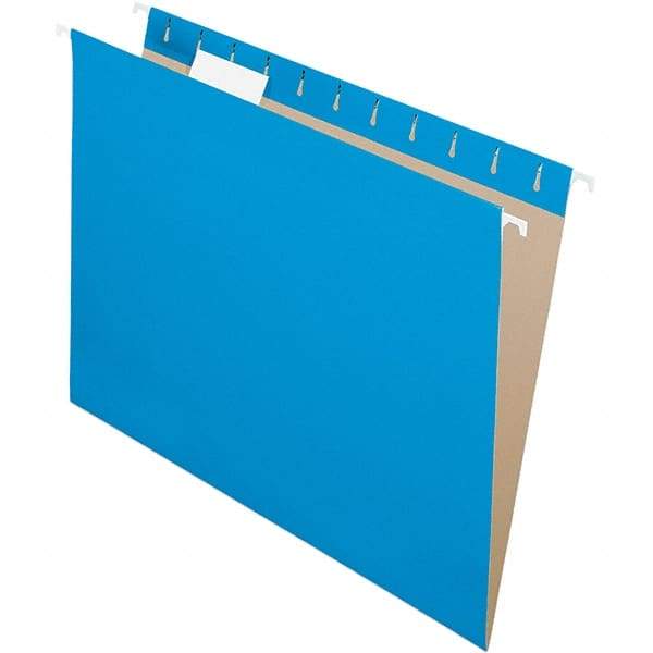 Pendaflex - 9-1/4 x 11-7/8", Letter Size, Blue, Hanging File Folder - 11 Point Stock, 1/5 Tab Cut Location - Exact Industrial Supply