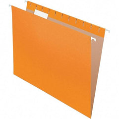 Pendaflex - 8-1/2 x 11", Letter Size, Orange, Hanging File Folder - 11 Point Stock, 1/5 Tab Cut Location - Exact Industrial Supply