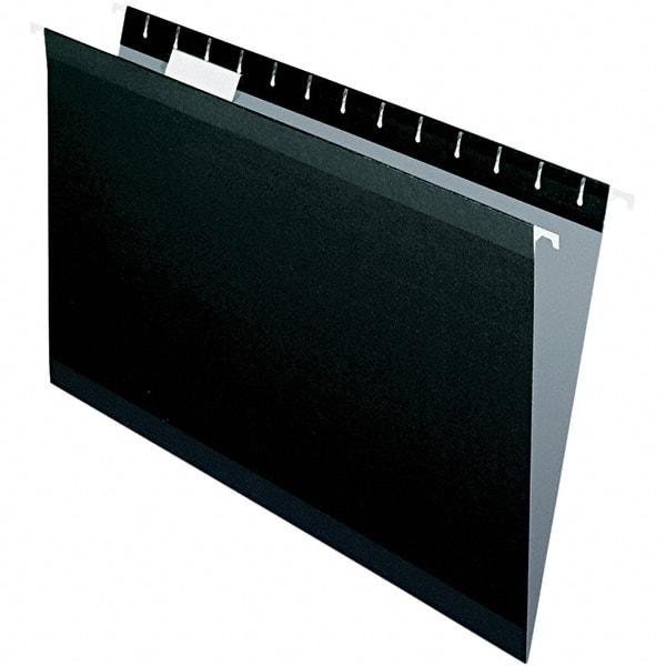 Pendaflex - 9-1/2 x 14-1/2", Legal, Black, Hanging File Folder - 11 Point Stock, 1/5 Tab Cut Location - Exact Industrial Supply