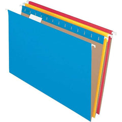Pendaflex - 9-1/2 x 16", Legal, Assorted Colors, Hanging File Folder - 11 Point Stock, 1/5 Tab Cut Location - Exact Industrial Supply
