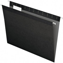 Pendaflex - 8-1/2 x 11", Letter Size, Black, Hanging File Folder - 11 Point Stock, 1/5 Tab Cut Location - Exact Industrial Supply