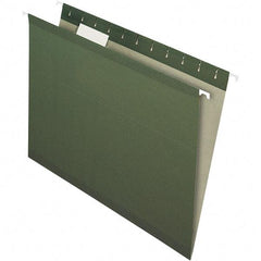 Pendaflex - 9-1/2 x 16", Letter Size, Standard Green, Hanging File Folder - 11 Point Stock, 1/5 Tab Cut Location - Exact Industrial Supply