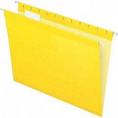 Pendaflex - 8-1/2 x 11", Letter Size, Yellow, Hanging File Folder - 11 Point Stock, 1/5 Tab Cut Location - Exact Industrial Supply