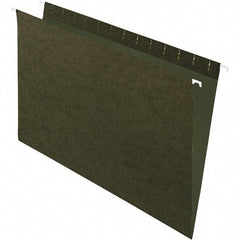 Pendaflex - 9-1/2 x 16", Legal, Standard Green, Hanging File Folder - 11 Point Stock, Straight Tab Cut Location - Exact Industrial Supply