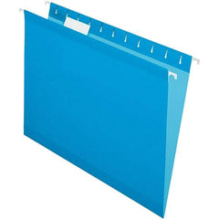 Pendaflex - 8-1/2 x 11", Letter Size, Blue, Hanging File Folder - 11 Point Stock, 1/5 Tab Cut Location - Exact Industrial Supply