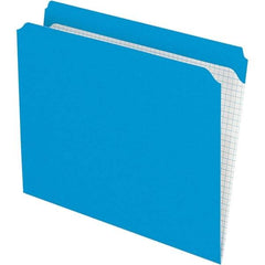 Pendaflex - 11-5/8 x 9-1/2", Letter Size, Blue, File Folders with Top Tab - 11 Point Stock, Straight Tab Cut Location - Exact Industrial Supply