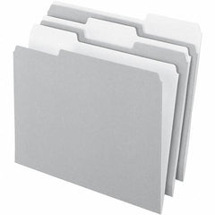 Pendaflex - 11-5/8 x 9-3/16", Letter Size, Gray, File Folders with Top Tab - 11 Point Stock, Assorted Tab Cut Location - Exact Industrial Supply