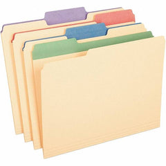 Pendaflex - 9-1/2 x 11-5/8", Letter Size, Assorted Colors, File Folders with Top Tab - Assorted Tab Cut Location - Exact Industrial Supply