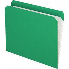 Pendaflex - 9-1/2 x 11-5/8", Letter Size, Bright Green, File Folders with Top Tab - 11 Point Stock, Straight Tab Cut Location - Exact Industrial Supply