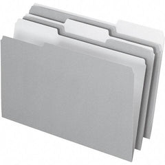 Pendaflex - 14-5/8 x 9-3/16", Legal, Gray, File Folders with Top Tab - 11 Point Stock, Assorted Tab Cut Location - Exact Industrial Supply