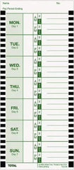 Lathem Time - 1" High x 3-3/4" Wide Weekly Time Cards - Use with Lathem Model 800P - Exact Industrial Supply