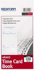 REDIFORM - 29/32" High x 4-13/64" Wide Bi-Weekly Time Cards - Use with Manual Time Record - Exact Industrial Supply
