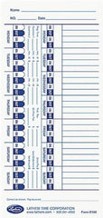 Lathem Time - 1-1/4" High x 4" Wide Weekly Time Cards - Use with Lathem E Series Time Recorders - Exact Industrial Supply