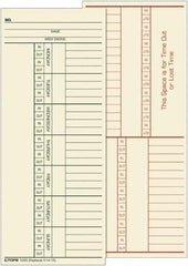TOPS - 6-13/32" High x 9-1/2" Wide Weekly Time Cards - Use with Cincinnati K14-15 - Exact Industrial Supply