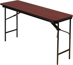 ICEBERG - 18" Long x 72" Wide x 29" High, Folding Table - Mahogany - Exact Industrial Supply