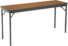 Barricks - 18" Long x 60" Wide x 30" High, Folding Table - Walnut & Black - Exact Industrial Supply