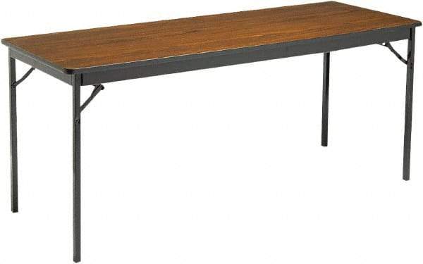 Barricks - 24" Long x 72" Wide x 30" High, Folding Table - Walnut & Black - Exact Industrial Supply