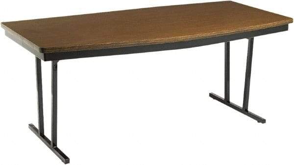 Barricks - 36" Long x 72" Wide x 30" High, Folding Table - Walnut & Black - Exact Industrial Supply