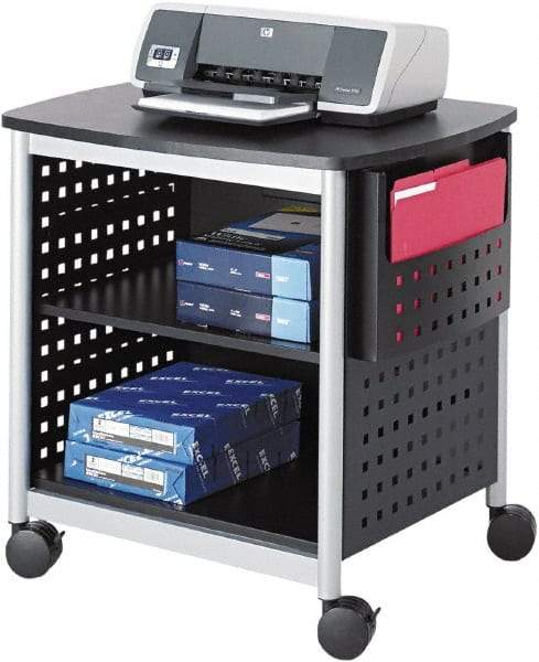 Safco - Black & Silver Case/Stand - Use with Printer, Office Machines - Exact Industrial Supply