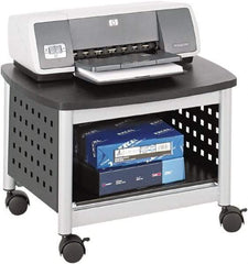 Safco - Black & Silver Case/Stand - Use with Printer, Office Machines - Exact Industrial Supply