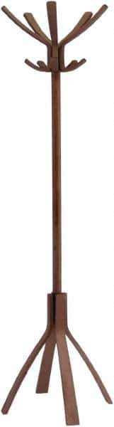 Alba - 10 Hooks, 21-21/32" Long x 21-21/32" Deep, Wood Floor Rack - 69-21/64" High - Exact Industrial Supply