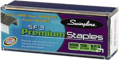 Swingline - 1/4" Leg Length, Galvanized Steel Staples-Cartridge - 25 Sheet Capacity, For Use with All Standard Half-Strip Staplers - Exact Industrial Supply