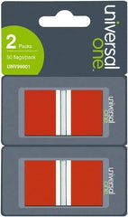 Universal One - Self-Stick Page Flags Style: Flag Color: Red - Exact Industrial Supply