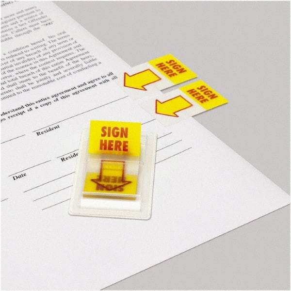 Universal One - Self-Stick Page Flags Style: Arrow Color: Yellow - Exact Industrial Supply