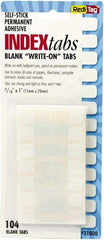 Redi-Tag - 1" 104 Tabs, Self-Adhesive, Self-Adhesive File Folder Tabs - White - Exact Industrial Supply