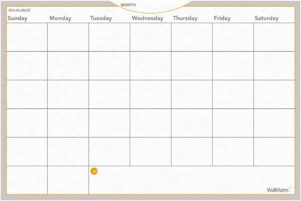 AT-A-GLANCE - 36 Sheet, 36 x 24", Monthly Planning Surface - Gray, White & Orange - Exact Industrial Supply