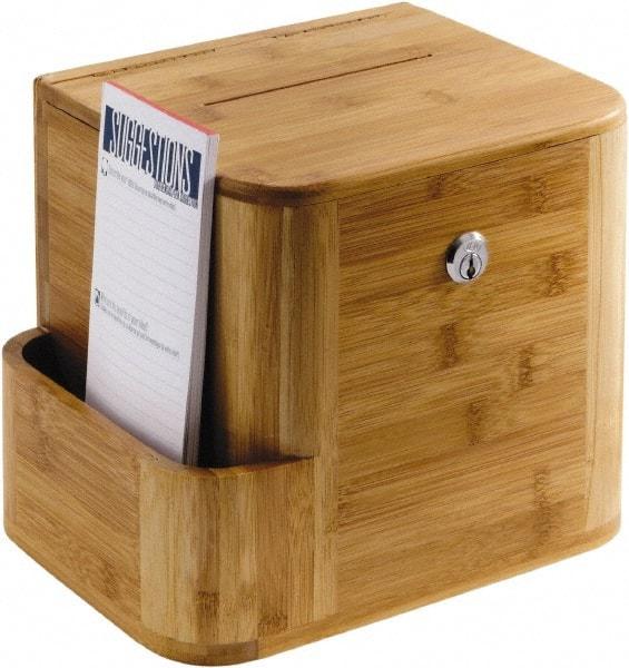 Safco - 10" Wide x 8" Deep x 14" High, Suggestion Box - Natural - Exact Industrial Supply