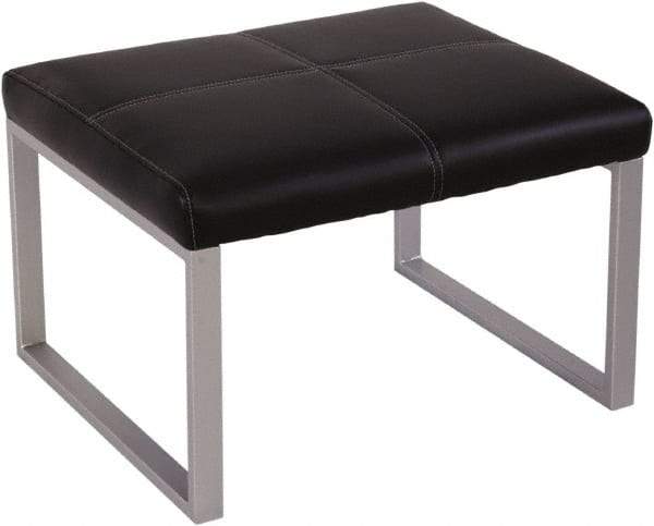 ALERA - 26-3/8" Wide, 17-3/8" High Cube Ottoman - Black/Silver - Exact Industrial Supply