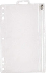 OXFORD - 6 x 9-1/2" 1 Tabs, 5-Hole Punched, Binder Pockets Divider - Clear, White Tabs, Clear/White Folder - Exact Industrial Supply