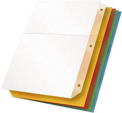 Cardinal - 11 x 8 1/2" 5 Tabs, 3-Hole Punched, Binder Pockets Divider - Multicolor Tabs, Blue, Clear, Green, Orange, Yellow Folder - Exact Industrial Supply