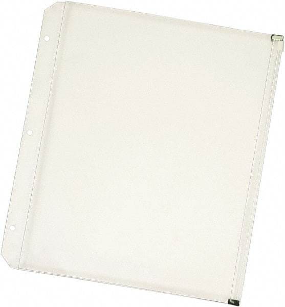 Cardinal - 11 x 8 1/2" 3 Tabs, 3-Hole Punched, Binder Pockets Divider - Clear - Exact Industrial Supply