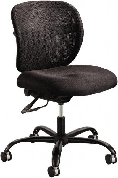 Safco - 18-1/2 to 22" High Task Chair - 26" Wide x 26" Deep, 100% Polyester Seat, Black - Exact Industrial Supply