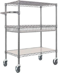 ALERA - 500 Lb Capacity, 34" Wide x 18" Long x 40" High Standard Utility Cart - 2 Shelf, Steel - Exact Industrial Supply