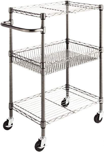 ALERA - 500 Lb Capacity, 28" Wide x 16" Long x 39" High Standard Utility Cart - 2 Shelf, Steel - Exact Industrial Supply