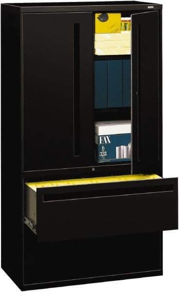 Hon - File & Cabinet Combinations Type: File/Cabinet Combo Color: Black - Exact Industrial Supply