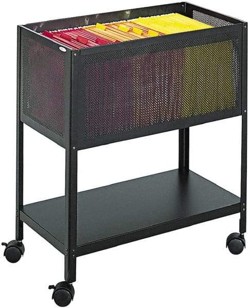 Safco - 5 Lb Capacity, 13-1/2" Wide x 24-1/4" Long x 27-1/2" High Tote Cart - 1 Shelf, Steel - Exact Industrial Supply
