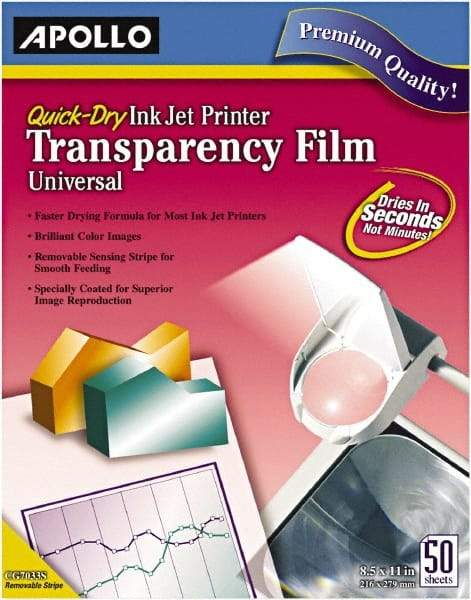 Apollo - Transparency Films & Sleeves Audio Visual Conference Accessory Type: Transparency Sleeves For Use With: Inkjet Printers; Copiers - Exact Industrial Supply