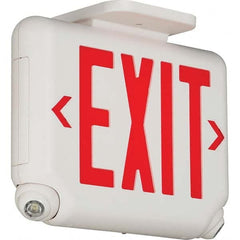 Hubbell Lighting - Combination Exit Signs Mounting Type: Wall Mount; Ceiling Mount Number of Faces: 1 - Exact Industrial Supply