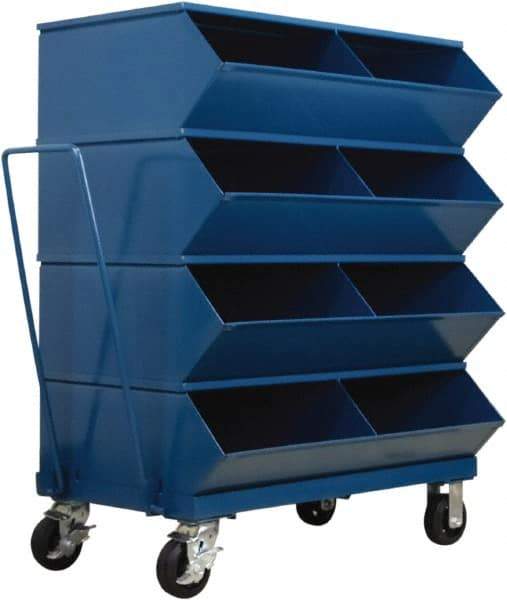 Stackbin - 4 Bin, Shelving Unit with Openings & Base - 37" Wide x 48-1/4" High - Exact Industrial Supply